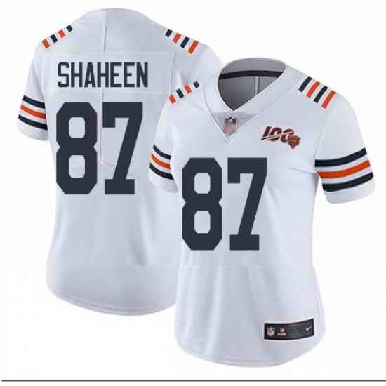 Bears 87 Adam Shaheen White Alternate Women Stitched Football Vapor Untouchable Limited 100th Season Jersey